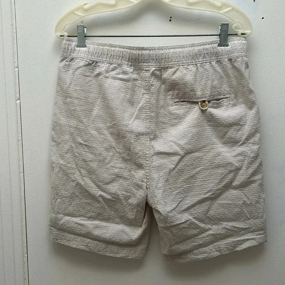 Tenth + Ocean - Men’s Linen Blend Shorts - Beige Khaki - Size:  Medium - Picture 6 of 7